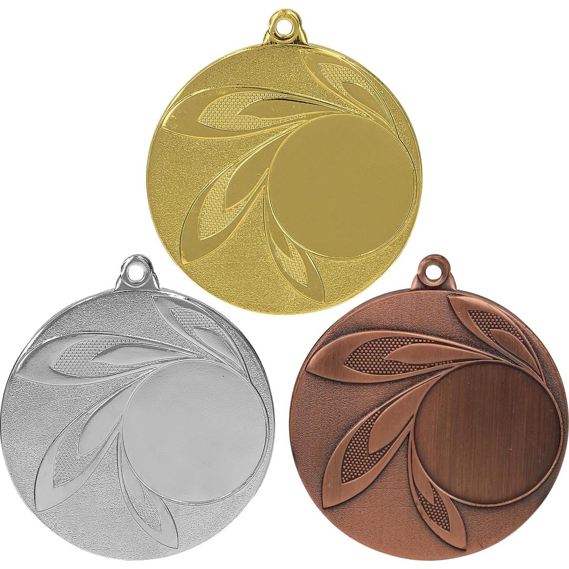 Комплект из трёх медалей №847 (Диаметр 50 мм, металл. Место для вставок: лицевая диаметр 25 мм, обратная сторона диаметр 45 мм)