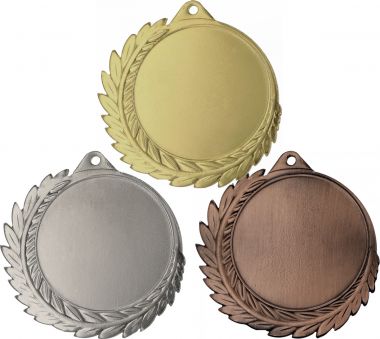 Комплект из трёх медалей №857 (Диаметр 70 мм, металл. Место для вставок: лицевая диаметр 50 мм, обратная сторона диаметр 57 мм)