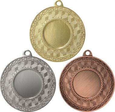 Комплект из трёх медалей №858 (Диаметр 50 мм, металл. Место для вставок: лицевая диаметр 25 мм, обратная сторона диаметр 45 мм)