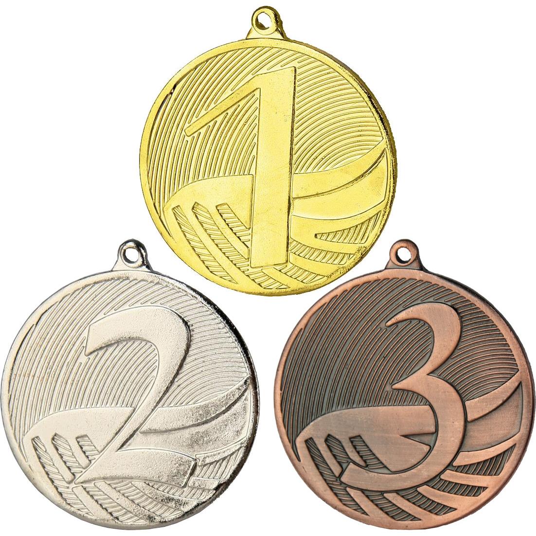 Комплект из трёх медалей №86 (1, 2, 3 место, диаметр 50 мм, металл. Место для вставок: обратная сторона диаметр 46 мм)