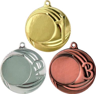 Комплект из трёх медалей №88 (1, 2, 3 место, диаметр 40 мм, металл. Место для вставок: лицевая диаметр 25 мм, обратная сторона диаметр 36 мм)