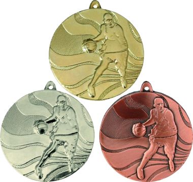 Комплект из трёх медалей №91 (Баскетбол, диаметр 50 мм, металл. Место для вставок: обратная сторона диаметр 46 мм)