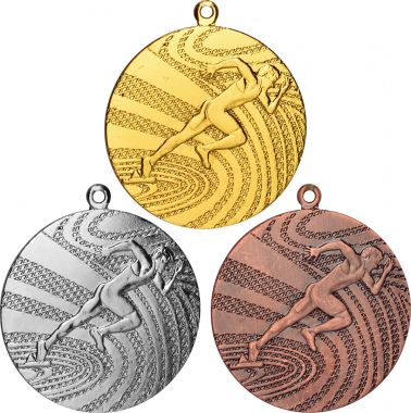 Комплект из трёх медалей №92 (Легкая атлетика, диаметр 40 мм, металл. Место для вставок: обратная сторона диаметр 35 мм)