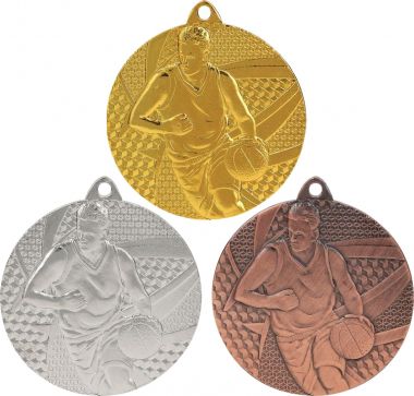 Комплект из трёх медалей №922 (Баскетбол, диаметр 50 мм, металл. Место для вставок: обратная сторона диаметр 45 мм)