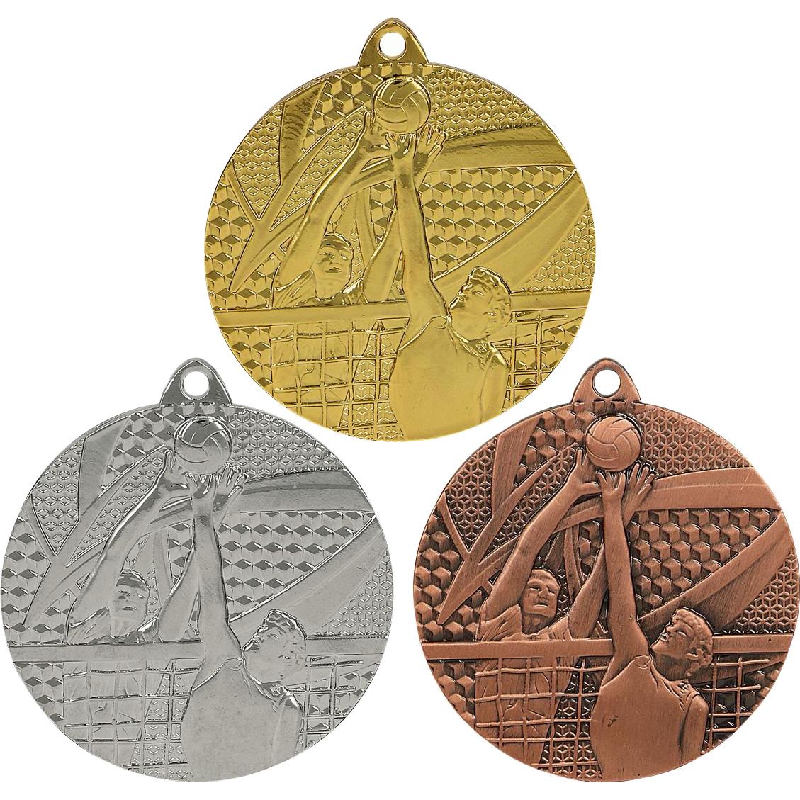 Комплект из трёх медалей №926 (Волейбол, диаметр 50 мм, металл. Место для вставок: обратная сторона диаметр 45 мм)