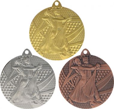 Комплект из трёх медалей №931 (Танцы, диаметр 50 мм, металл. Место для вставок: обратная сторона диаметр 45 мм)