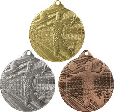 Комплект из трёх медалей №946 (Волейбол, диаметр 50 мм, металл. Место для вставок: обратная сторона диаметр 45 мм)