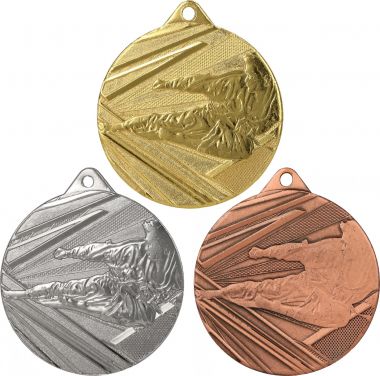 Комплект из трёх медалей №947 (Каратэ, диаметр 50 мм, металл. Место для вставок: обратная сторона диаметр 45 мм)