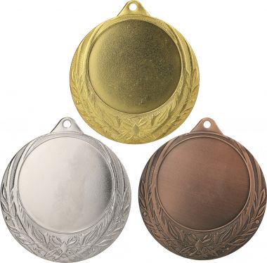 Комплект из трёх медалей №960 (Диаметр 70 мм, металл. Место для вставок: лицевая диаметр 50 мм, обратная сторона диаметр 65 мм)