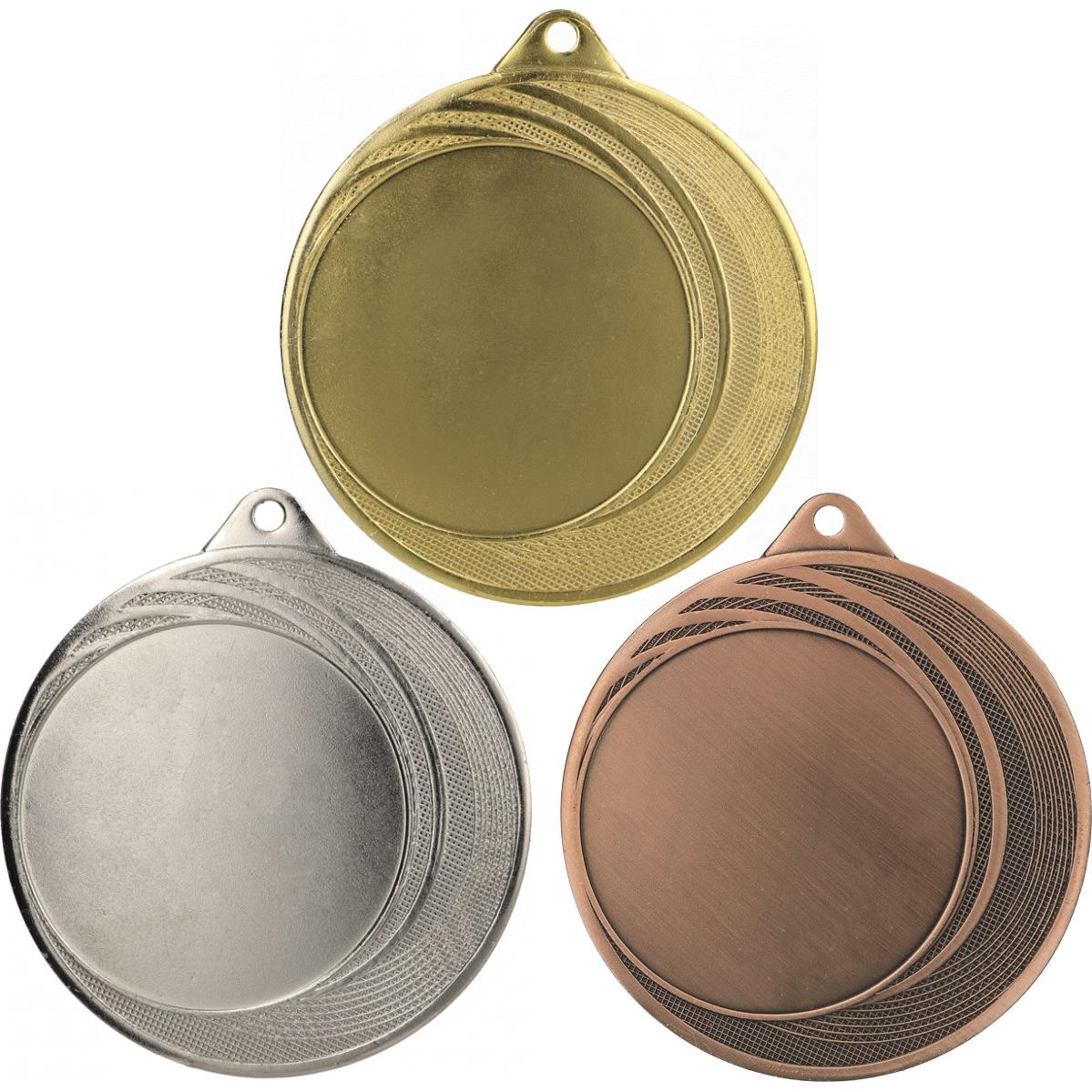Комплект из трёх медалей №967 (Диаметр 70 мм, металл. Место для вставок: лицевая диаметр 50 мм, обратная сторона диаметр 65 мм)