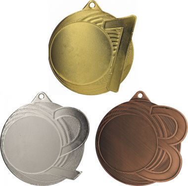 Комплект из трёх медалей №969 (1, 2, 3 место, диаметр 70 мм, металл. Место для вставок: лицевая диаметр 50 мм, обратная сторона диаметр 65 мм)