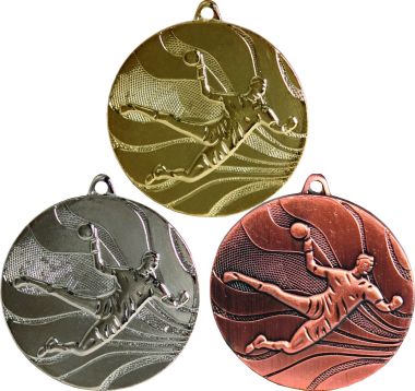 Комплект из трёх медалей №97 (Гандбол, диаметр 50 мм, металл. Место для вставок: обратная сторона диаметр 46 мм)