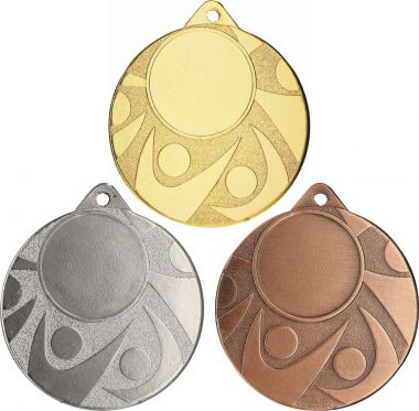Комплект из трёх медалей №975 (Диаметр 50 мм, металл. Место для вставок: лицевая диаметр 25 мм, обратная сторона диаметр 45 мм)