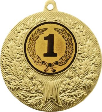 Медаль №10-192 (1 место, диаметр 50 мм (Медаль цвет золото плюс жетон для вклейки) Место для вставок: обратная сторона диаметр 45 мм)