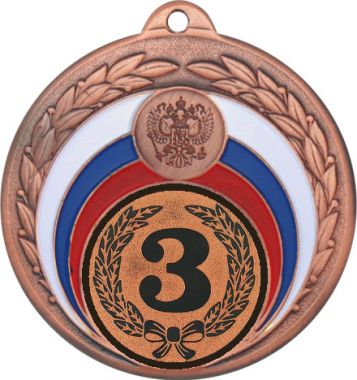 Медаль №10-196 (3 место, диаметр 50 мм (Медаль цвет бронза плюс жетон для вклейки) Место для вставок: обратная сторона диаметр 45 мм)