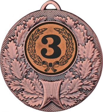 Медаль №10-192 (3 место, диаметр 50 мм (Медаль цвет бронза плюс жетон для вклейки) Место для вставок: обратная сторона диаметр 45 мм)