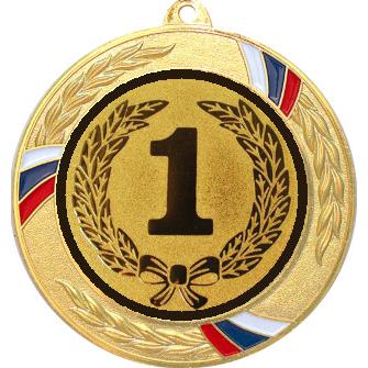 Медаль №10-1285 (1 место, диаметр 70 мм (Медаль цвет золото плюс жетон для вклейки) Место для вставок: обратная сторона диаметр 60 мм)