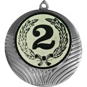 Медаль №10-1302 (2 место, диаметр 56 мм (Медаль цвет серебро плюс жетон для вклейки) Место для вставок: обратная сторона диаметр 50 мм)