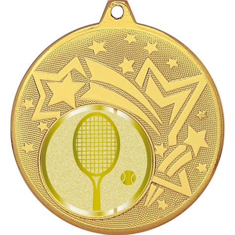 Медаль №1001-1274 (Большой теннис, диаметр 45 мм (Медаль цвет золото плюс жетон для вклейки) Место для вставок: обратная сторона диаметр 40 мм)