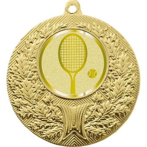 Медаль №1001-192 (Большой теннис, диаметр 50 мм (Медаль цвет золото плюс жетон для вклейки) Место для вставок: обратная сторона диаметр 45 мм)