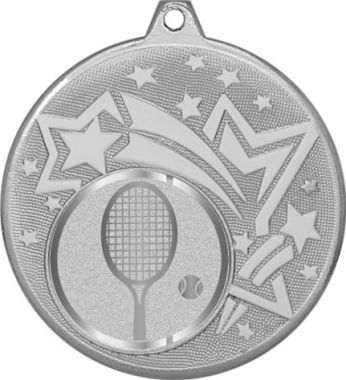 Медаль №1001-1274 (Большой теннис, диаметр 45 мм (Медаль цвет серебро плюс жетон для вклейки) Место для вставок: обратная сторона диаметр 40 мм)