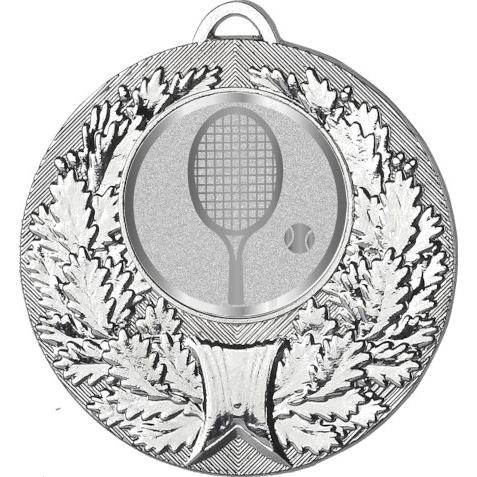 Медаль №1001-192 (Большой теннис, диаметр 50 мм (Медаль цвет серебро плюс жетон для вклейки) Место для вставок: обратная сторона диаметр 45 мм)