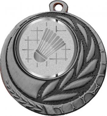 Медаль №1005-1274 (Бадминтон, диаметр 45 мм (Медаль цвет серебро плюс жетон для вклейки) Место для вставок: обратная сторона диаметр 40 мм)