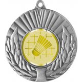 Медаль №1005-68 (Бадминтон, диаметр 50 мм (Медаль цвет серебро плюс жетон для вклейки) Место для вставок: обратная сторона диаметр 46 мм)