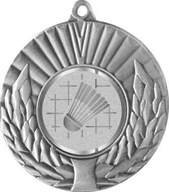 Медаль №1005-192 (Бадминтон, диаметр 50 мм (Медаль цвет серебро плюс жетон для вклейки) Место для вставок: обратная сторона диаметр 45 мм)
