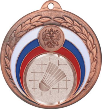 Медаль №1005-196 (Бадминтон, диаметр 50 мм (Медаль цвет бронза плюс жетон для вклейки) Место для вставок: обратная сторона диаметр 45 мм)