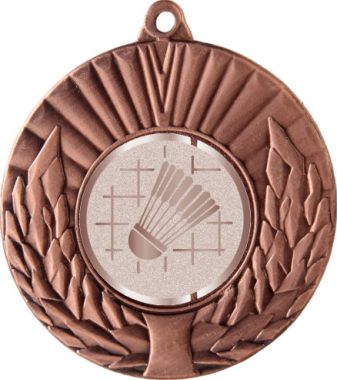 Медаль №1005-192 (Бадминтон, диаметр 50 мм (Медаль цвет бронза плюс жетон для вклейки) Место для вставок: обратная сторона диаметр 45 мм)