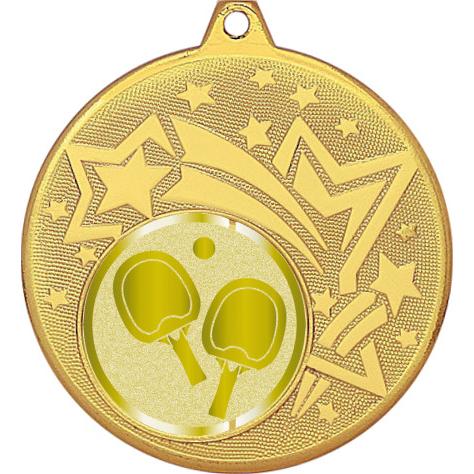 Медаль №1008-1274 (Настольный теннис, диаметр 45 мм (Медаль цвет золото плюс жетон для вклейки) Место для вставок: обратная сторона диаметр 40 мм)