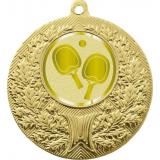 Медаль №1008-192 (Настольный теннис, диаметр 50 мм (Медаль цвет золото плюс жетон для вклейки) Место для вставок: обратная сторона диаметр 45 мм)