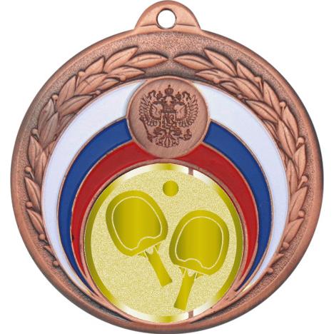 Медаль №1008-196 (Настольный теннис, диаметр 50 мм (Медаль цвет бронза плюс жетон для вклейки) Место для вставок: обратная сторона диаметр 45 мм)