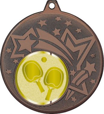 Медаль №1008-27 (Настольный теннис, диаметр 45 мм (Медаль цвет бронза плюс жетон для вклейки) Место для вставок: обратная сторона диаметр 39 мм)