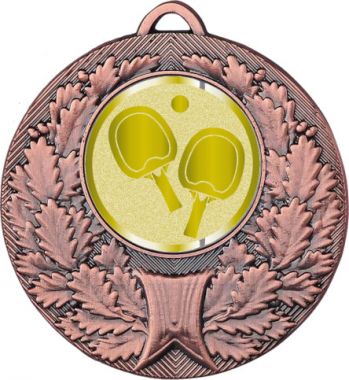 Медаль №1008-192 (Настольный теннис, диаметр 50 мм (Медаль цвет бронза плюс жетон для вклейки) Место для вставок: обратная сторона диаметр 45 мм)