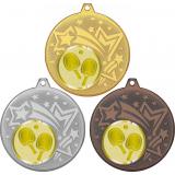 Комплект из трёх медалей MN27 (Теннис настольный, диаметр 45 мм (Три медали плюс три жетона VN1008))