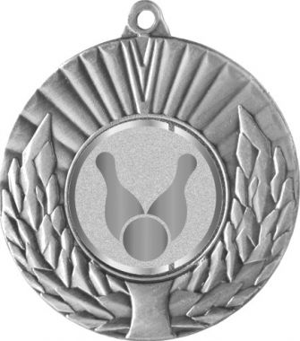 Медаль №1010-192 (Боулинг, диаметр 50 мм (Медаль цвет серебро плюс жетон для вклейки) Место для вставок: обратная сторона диаметр 45 мм)