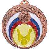 Медаль №1010-196 (Боулинг, диаметр 50 мм (Медаль цвет бронза плюс жетон для вклейки) Место для вставок: обратная сторона диаметр 45 мм)