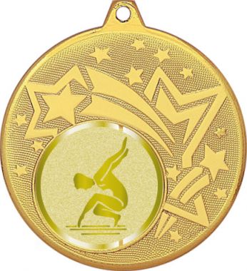 Медаль №1012-27 (Гимнастика, диаметр 45 мм (Медаль цвет золото плюс жетон для вклейки) Место для вставок: обратная сторона диаметр 39 мм)