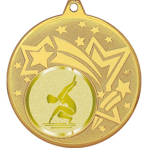Медаль №1012-1274 (Спортивная гимнастика, диаметр 45 мм (Медаль цвет золото плюс жетон для вклейки) Место для вставок: обратная сторона диаметр 40 мм)