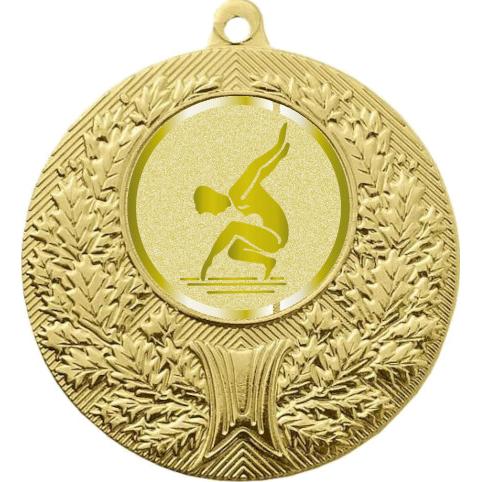 Медаль №1012-192 (Спортивная гимнастика, диаметр 50 мм (Медаль цвет золото плюс жетон для вклейки) Место для вставок: обратная сторона диаметр 45 мм)