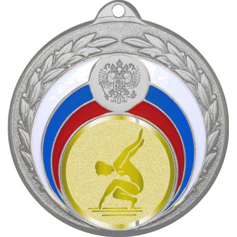 Медаль №1012-196 (Художественная гимнастика, диаметр 50 мм (Медаль цвет серебро плюс жетон для вклейки) Место для вставок: обратная сторона диаметр 45 мм)