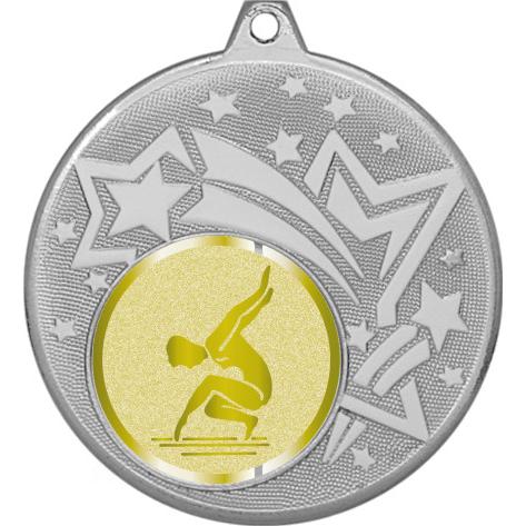 Медаль №1012-1274 (Художественная гимнастика, диаметр 45 мм (Медаль цвет серебро плюс жетон для вклейки) Место для вставок: обратная сторона диаметр 40 мм)