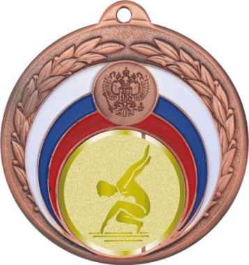 Медаль №1012-196 (Гимнастика, диаметр 50 мм (Медаль цвет бронза плюс жетон для вклейки) Место для вставок: обратная сторона диаметр 45 мм)