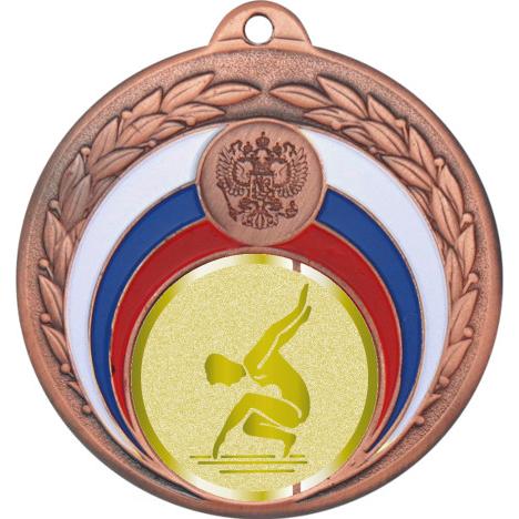 Медаль №1012-196 (Гимнастика, диаметр 50 мм (Медаль цвет бронза плюс жетон для вклейки) Место для вставок: обратная сторона диаметр 45 мм)