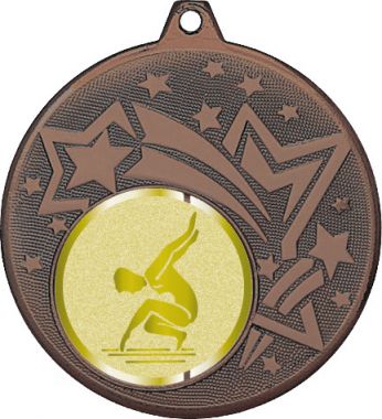 Медаль №1012-1274 (Гимнастика, диаметр 45 мм (Медаль цвет бронза плюс жетон для вклейки) Место для вставок: обратная сторона диаметр 40 мм)