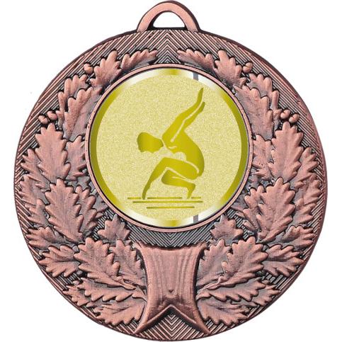 Медаль №1012-192 (Гимнастика, диаметр 50 мм (Медаль цвет бронза плюс жетон для вклейки) Место для вставок: обратная сторона диаметр 45 мм)