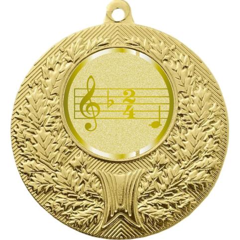 Медаль №1013-192 (Музыка, диаметр 50 мм (Медаль цвет золото плюс жетон для вклейки) Место для вставок: обратная сторона диаметр 45 мм)
