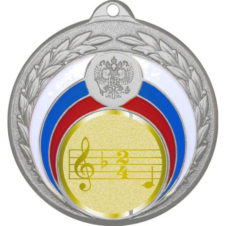 Медаль №1013-196 (Музыка, диаметр 50 мм (Медаль цвет серебро плюс жетон для вклейки) Место для вставок: обратная сторона диаметр 45 мм)